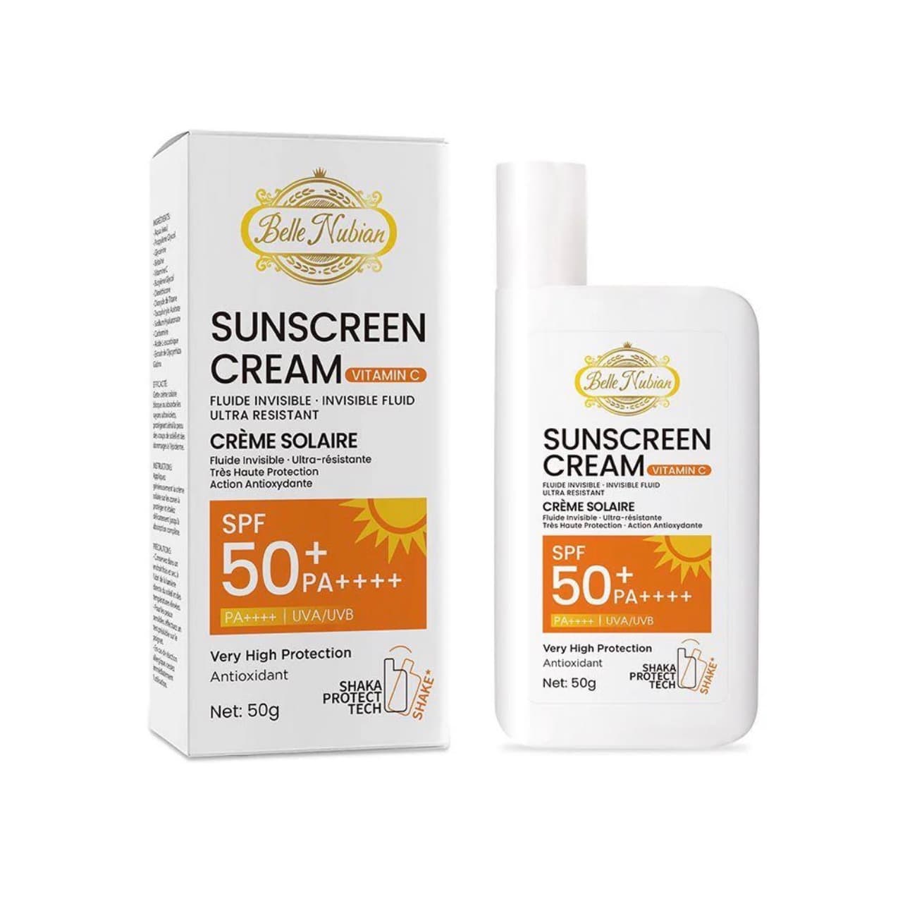 crème solaire fluide invisible (avec FPS 50+ et vitamine C)