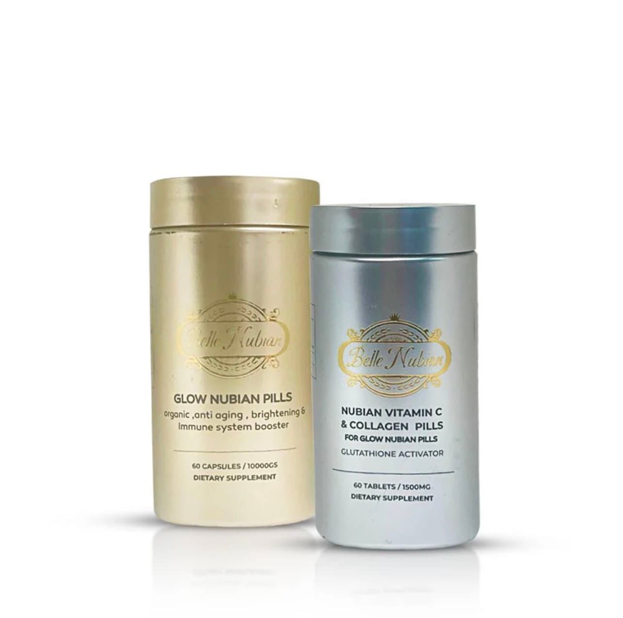 NOUVEAU Coffret de pilules Glow Nubian + Vitamine C et collagène Nubian